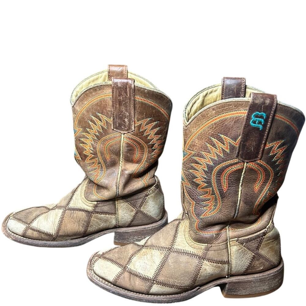 Horse Power by Anderson Bean Kids Youth patchwork leather boots 1053 sz 1